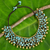 Calcite beaded collar necklace, 'Joyful Noise' - Collar Style Necklace with Blue Calcite and Brass Beads (image 2a) thumbail