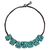 Halskette aus Calcitperlen - Dunkelbraune Kordelkette mit blauen Calcitperlen