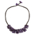 Amethyst beaded necklace, 'A Sense of Nature' - Amethyst Chip Pendant Necklace on Dark Brown Cords thumbail