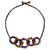 Amethyst and carnelian necklace, 'Chain Reaction' - Amethyst and Carnelian Gemstone Necklace on Brown Cords thumbail