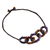 Amethyst and carnelian necklace, 'Chain Reaction' - Amethyst and Carnelian Gemstone Necklace on Brown Cords (image 2b) thumbail