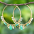 Multi-gemstone gold vermeil hoop earrings, 'Spring Serenade' - Gold Plated Hoop Earrings with Assorted Green Gemstones thumbail