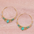 Multi-gemstone gold vermeil hoop earrings, 'Spring Serenade' - Gold Plated Hoop Earrings with Assorted Green Gemstones (image 2b) thumbail