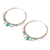 Multi-gemstone gold vermeil hoop earrings, 'Spring Serenade' - Gold Plated Hoop Earrings with Assorted Green Gemstones (image 2c) thumbail