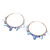 Multi-gemstone gold vermeil hoop earrings, 'Azure Serenade' - Gold Plated Silver Hoop Earrings with Gemstones thumbail