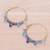 Multi-gemstone gold vermeil hoop earrings, 'Azure Serenade' - Fair Trade Handcrafted Vermeil Continuous Hoop Earrings of 9 (image 2b) thumbail