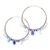Multi-gemstone gold vermeil hoop earrings, 'Azure Serenade' - Gold Plated Silver Hoop Earrings with Gemstones