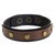 Leather wristband bracelet, 'Rustic Elements' - Brown and Black Leather Wristband Bracelet from Thailand thumbail