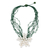 Cultured pearl flower pendant necklace, 'Blossoming Vine' - Cultured Pearl Flower Pendant Necklace on Green Cords (image 2a) thumbail