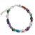 Multi-gemstone flower bracelet, 'Rainbow Blooms' - Multicolored Gemstone Bead Bracelet with Floral Motif
