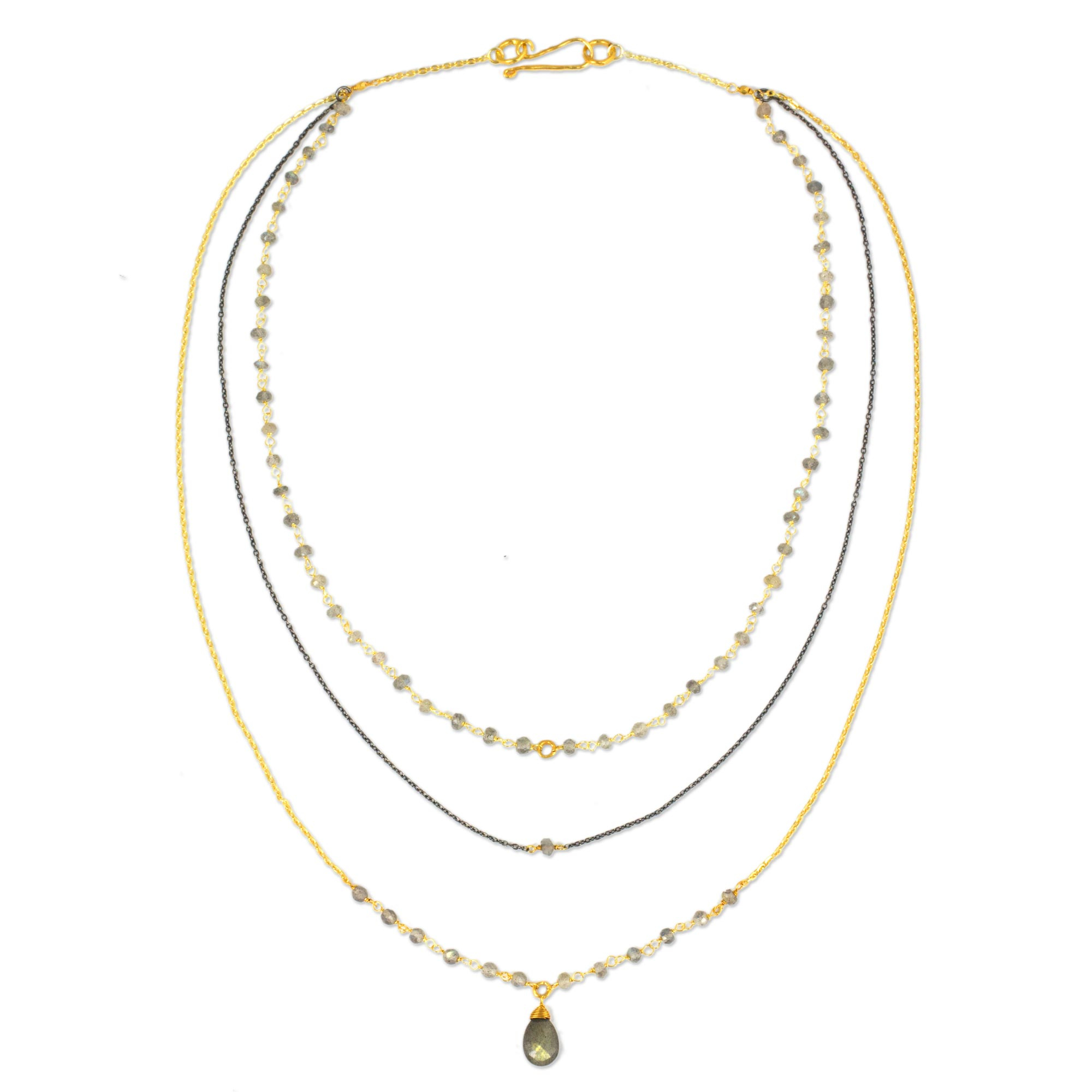 UNICEF Market | 3-in-1 Necklace Vermeil and Labradorite Handcrafted ...