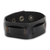 Men's leather wristband bracelet, 'Journey in Black' - Men's Black Leather Wristband Bracelet Crafted by Hand thumbail