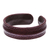 Men's leather cuff bracelet, 'Basic Dark Brown' - Thailand Men's Dark Brown Leather Cuff Bracelet (image 2c) thumbail