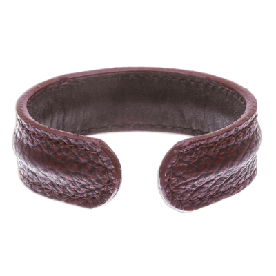 Herrenarmband aus Leder - Thailand Herren-Manschettenarmband aus dunkelbraunem Leder