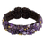 Amethyst cuff bracelet, 'Violet Twilight' - Brown Crocheted Cuff Bracelet with Amethyst Beading thumbail