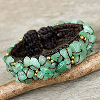 Quartz cuff bracelet, 'Woodland Morning'