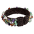 Multi-gemstone cuff bracelet, 'Colorful Day' - Fair Trade Multi Gemstone Beaded Crocheted Cuff Bracelet