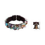Multi-gemstone cuff bracelet, 'Colorful Day' - Fair Trade Multi Gemstone Beaded Crocheted Cuff Bracelet