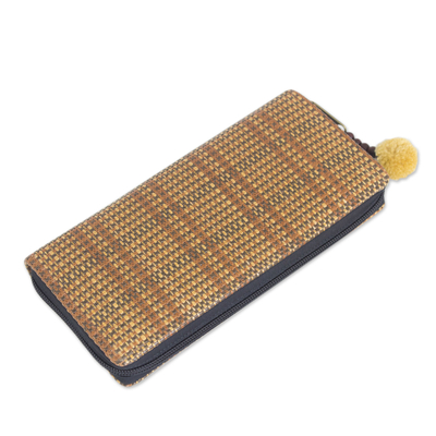 Paper and cotton wallet, 'Tweed' - Wallet Crafted from Paper and Cotton with Woven Texture