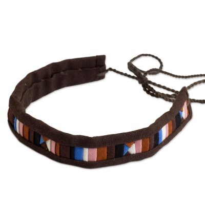 Cotton Blend Bracelet in Brown and Multicolor from Thailand
