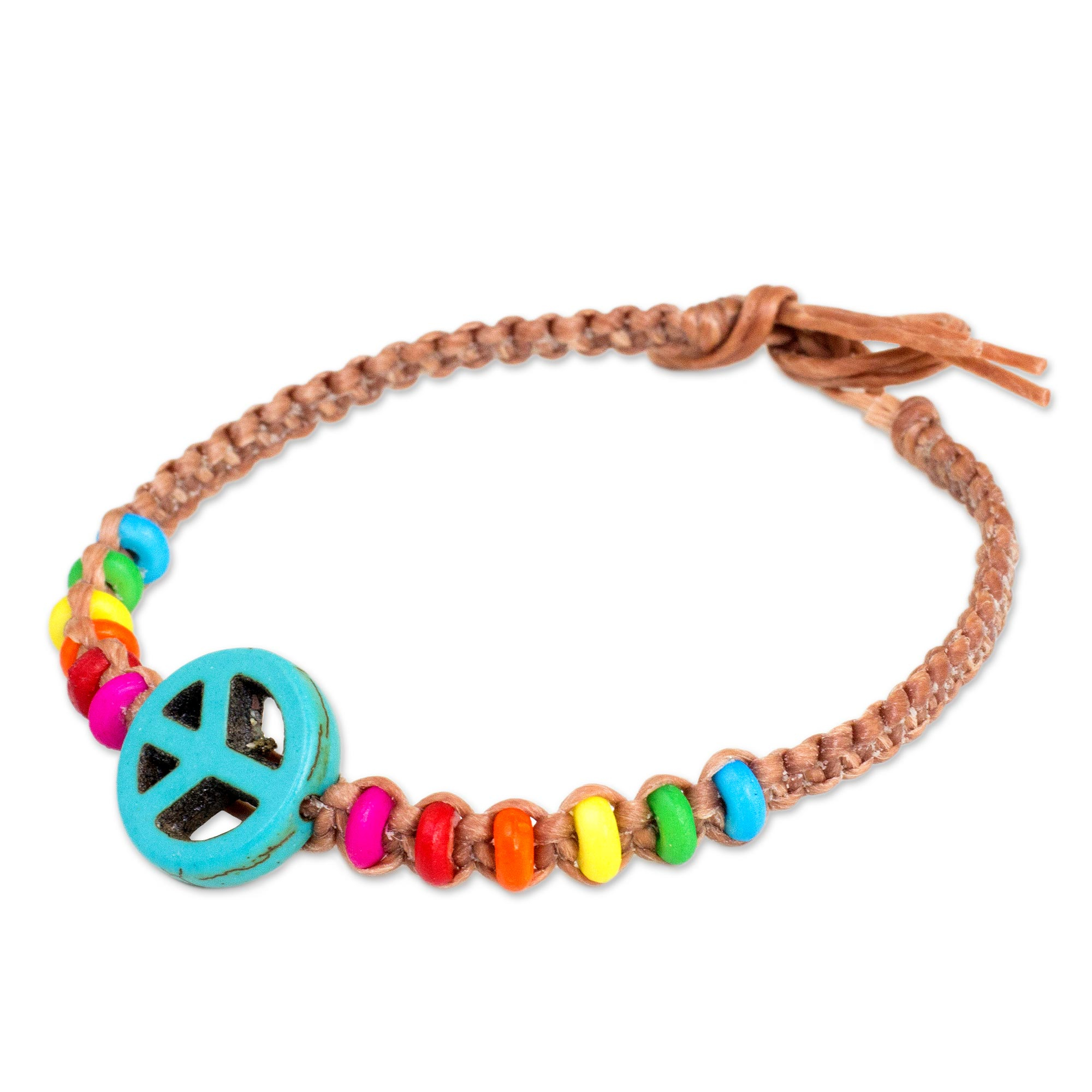 UNICEF Market | Beaded Wristband Bracelet with Peace and Love Sign ...