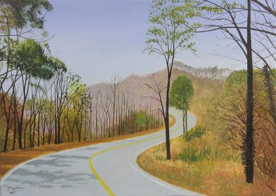'Forest in Winter lll' - Signed Acrylic Original Artwork of Thai Forest Road