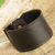 Leather wristband bracelet, 'Courage in Espresso Brown' - Thai Handcrafted Espresso Brown Leather Wristband thumbail