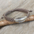 Armband aus Silber, 'Khaki Hill Tribe Dream' (Khaki-Hügel-Stammes-Traum) - Antiquiertes Silberblatt auf Khaki-Armband
