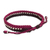 Silver accent wristband bracelet, 'Brown and Fuchsia Knots' - Hand Knotted Macrame Bracelet with Hill Tribe Silver Beads