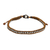 Silver accent braided bracelet, 'Brown Tan Progression' - Silver Beads on Brown and Tan Wristband Bracelet (image 2a) thumbail