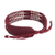 Silver accent wristband bracelet, 'Starlight and Wine' - Burgundy Macrame Wristband Bracelet with Silver 950 Beads (image 2b) thumbail