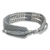Silver accent wristband bracelet, 'Starlight and Mist' - Thai Wristband Bracelet in Pale Grey with Silver 950 Beads (image 2b) thumbail