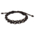 Silver accent wristband bracelet, 'Brown Hill Tribe Bride' - Braided Macrame Bracelet in Espresso Brown with Silver 950 (image 2a) thumbail