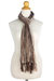 Cotton batik scarf, 'Cocoa Paths' - Hand Crafted Striped Batik Scarf in Brown Shades (image 2b) thumbail