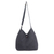 Cotton hobo bag with coin purse, 'Surreal Grey' - Grey Hobo Shoulder Bag with Coin Purse and Multi Pockets