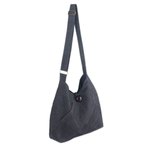Cotton hobo bag with coin purse, 'Surreal Grey' - Grey Hobo Shoulder Bag with Coin Purse and Multi Pockets