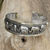 Sterling silver cuff bracelet, 'Grand Elephant Parade' - Artisan Crafted Sterling Silver Elephant Cuff Bracelet (image 2) thumbail