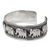 Sterling silver cuff bracelet, 'Grand Elephant Parade' - Artisan Crafted Sterling Silver Elephant Cuff Bracelet (image 2b) thumbail