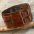 Men's leather wristband bracelet, 'Rugged Weave in Brown' - Leather Wristband Bracelet for Men Crafted by Hand (image 2) thumbail