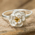 Citrine flower ring, 'Lamphun Jasmine' - Feminine Sterling Silver Floral Ring with Citrine thumbail