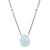 Blue chalcedony pendant necklace, 'Joy Within' - Chalcedony Necklace with Sterling Silver and Gold Accents thumbail