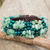 Serpentine and quartz beaded bracelet, 'Boho Nature' - Serpentine and Green Quartz Beaded Wristband Bracelet (image 2) thumbail