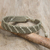 Pulsera con detalle de plata - Pulsera de pulsera de plata verde oscuro moderna de la tribu de la colina