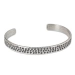 Sterling silver cuff bracelet, 'Nature's Way' - Slender Cuff Bracelet of Handcrafted Sterling Silver