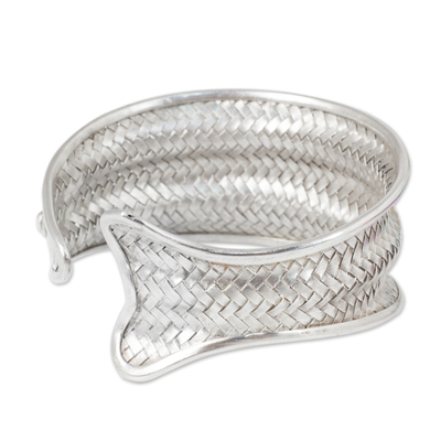 Fish Shape Silver Cuff Bracelet Handmade Hill Tribe Jewelry