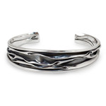 Sterling silver cuff bracelet, 'Narrow River' - Hand Crafted Sterling Silver Cuff Bracelet from Thailand