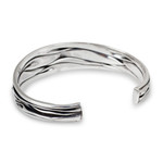Sterling silver cuff bracelet, 'Narrow River' - Hand Crafted Sterling Silver Cuff Bracelet from Thailand