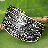 Featured review for Sterling silver cuff bracelet, Wide River