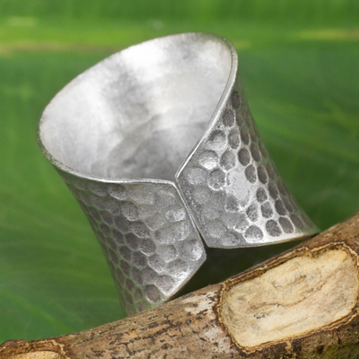 Sterling silver wrap ring, 'Tribal Pride' - Sterling Silver Wrap Ring Crafted by Hand in Thailand