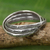 Silver band rings, 'Three Karen Rivers' (set of 3) - Set of 3 Interlinked Hill Tribe Silver Rings (image 2) thumbail